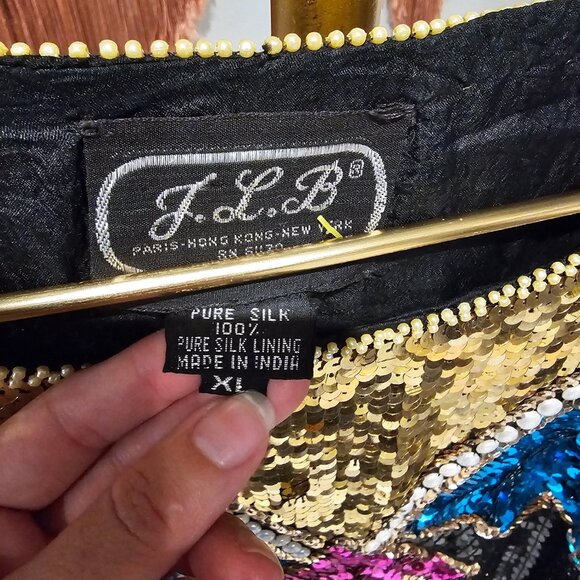 Vintage JLB Silk Sequin Top - Picture 4 of 6